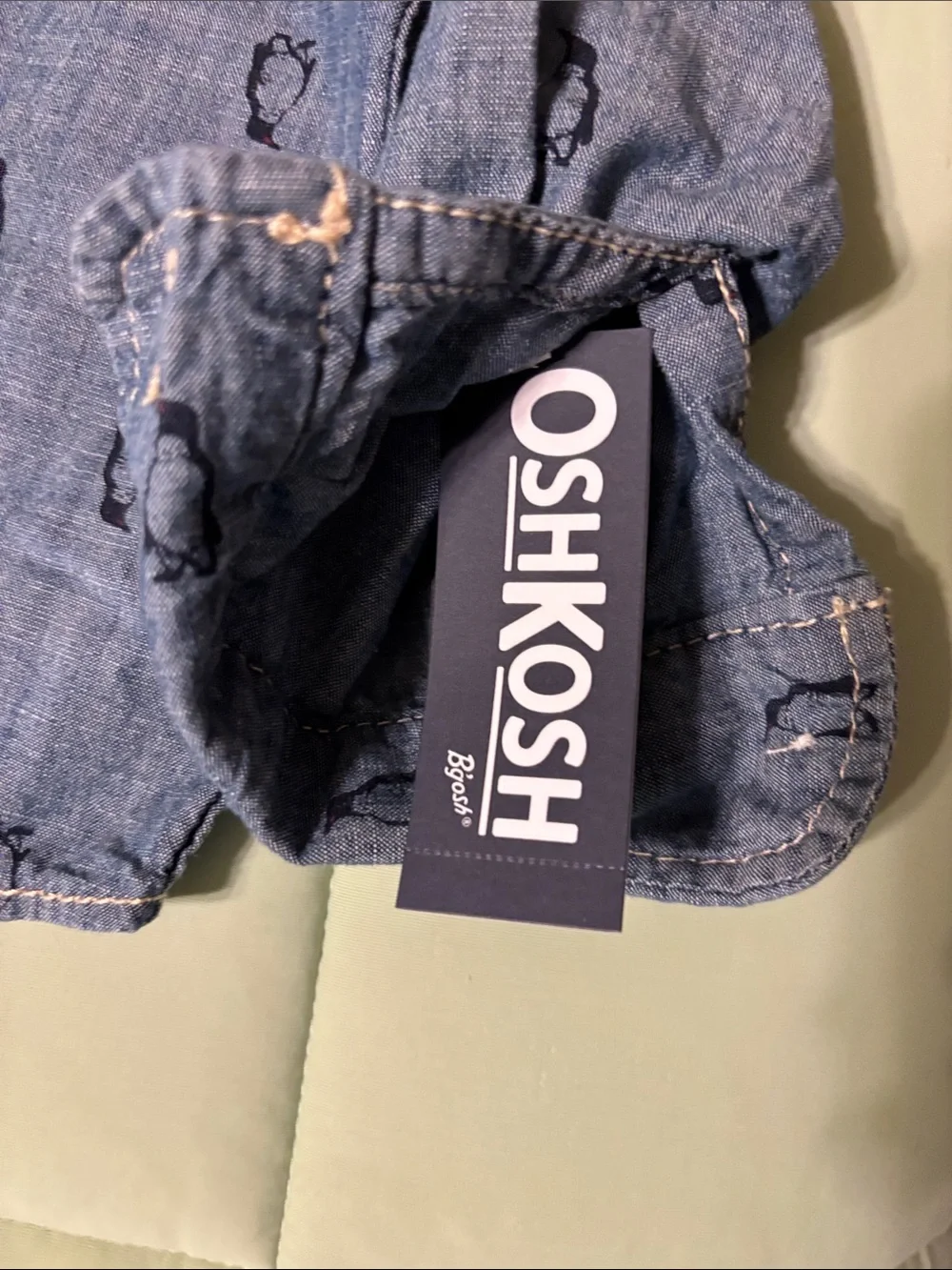 OshKosh B'gosh Denim-Look Penguin Button-Up Jacket - Blue